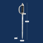  Windlass Miniature Artillery Sword with Nickel Scabbard (Queens Cypher)