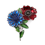  Cornflower and Poppy Brooch - The Battle of Fromelles