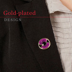  Gold-plated Purple Poppy Pin