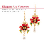  Art Nouveau Poppy Earrings