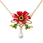  Art Nouveau Poppy Necklace