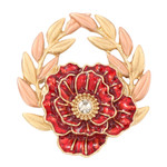  Nature of Remembrance Poppy and Laurel Limited-Edition Brooch
