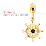  Gold-plated Ship's Wheel Remember Charm