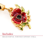  Gold-plated Red Poppy and Golden Wattle Remember Charm