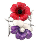  Nature of Remembrance Poppy and Native Violet Limited-Edition Brooch