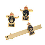  Navy Cuff Link & Tie Bar Set CIIIR