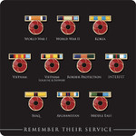  Display Card for Service Ribbon Poppy Badges Order this fantastic Display Card for Service Ribbon Poppy Badges. An easy and clear way to display your ribbon poppy badge set with positions for each badge, this display card makes keeping your coll