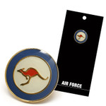  Air Force Roundel Badge On Card When the Royal Australian Air Force was formed on 31 March 1921, it adopted the existing red, white and blue Roundel of the Royal Air Force to identify the aircraft. However the red inner circle was r
