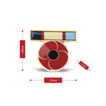  WW2 Ribbon Poppy Lapel Pin