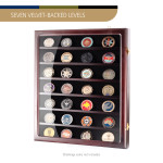  Challenge High Gloss Timber 49 x Coin Wall Mountable Display Case