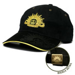  Army Cap With PU & Sandwich Peak This Army cap is both stylish and practical with its cool looks. Buy now from the military specialists. This quality heavy brushed cotton cap has the Army crest embroidered on the front, and also prou