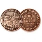 To The Western Front 1916 Commemorative Penny This special AGW antique finish penny commemorates the start of Australia's campaign on the Western Front. In March 1916 Australian troops departed Alexandria in Egypt and landed in the French Port of Image 0 