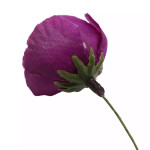  Purple Donation Fabric Poppy w/Wire Stem