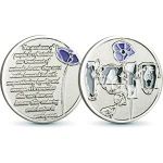Purple Poppy Silver Medallion 48mm Sandblasted Finish Image 0 