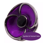  3D Purple Poppy Badge