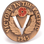 Pacific Victory V Cut out badge The Pacific "V" for victory badge remembers 1945 and Australia's role in defeating tyranny in the Asia-Pacific region. Between 1939 and 1945 almost one million Australian men and women served in the S
