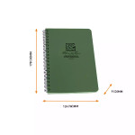  RITR Side Spiral 4.625 x 7 Polydura Notebook - Universal - Green
