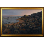  The Landing Full Size Framed Canvas Print This impressive artwork measures 1545mm x 1130mm and captures every expressive brush stroke of the original painting. The frame includes a numbered metal plate which holds a vial of sand from the beac