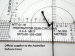  RAA 6IN Protractor Semi Circle Protractor, Semi Circular, R.A.A., Mils. NSN 6675-66-108-4268 We are the preferred supplier to the Australian Defence Materiel Organisation for the production of this NSN service item manufactured to