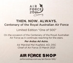  Then. Now. Always. AF100 Aluminium Artwork by Drew Harrison The stunning masterpiece from Drew Harrison spanning 100 years of Air Force, presented on solid aluminium. Combining the feel of aircraft and striking artwork together to create a phenomenal display.