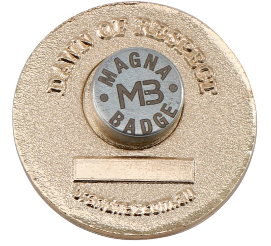 Dawn of Respect MagnaBadge™ Show your support with this sensational Magna Badge A beautiful addition to any collection or lapel, this wonderful Dawn of Respect Magna Badge features the silhouette of a soldier resting at reversed