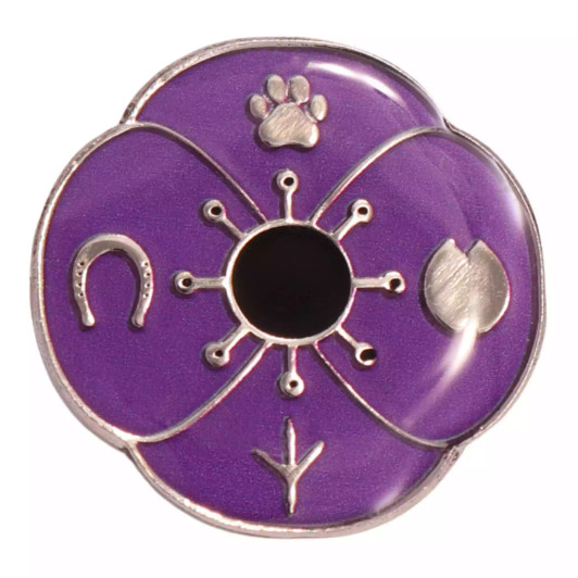 In Their Footsteps Purple Poppy Lapel Pin