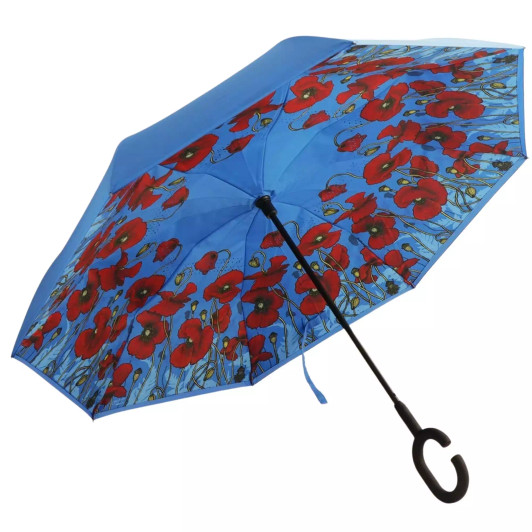 Mpressions Where the Poppies Grow Reversible Umbrella
