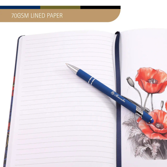 Mpressions Where the Poppies Grow Notebook & Pen Set