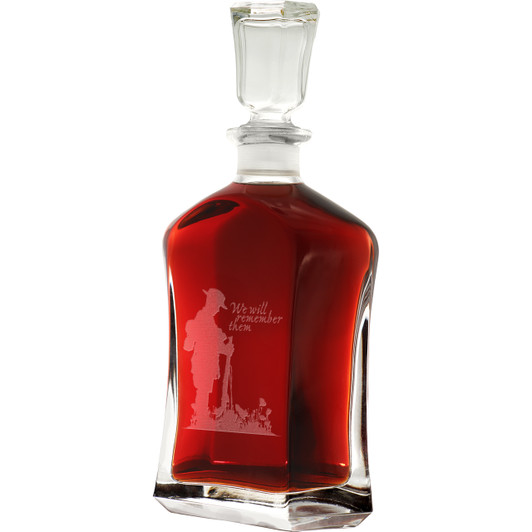 We Will Remember Them Italian Glass Decanter