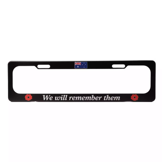 Remember Poppy Number Plate Surround Slim Line 372mm x 100mm