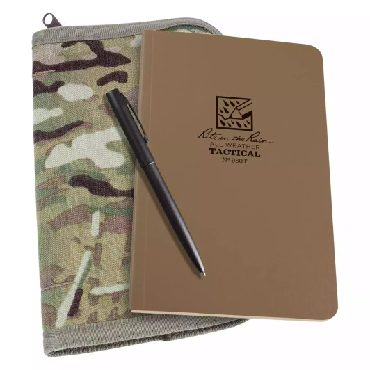 Ritr-Tactical Field Book Kit 4.25 x 7.25 - Universal - Tan Field Flex Book / Multicam Cordura Cover