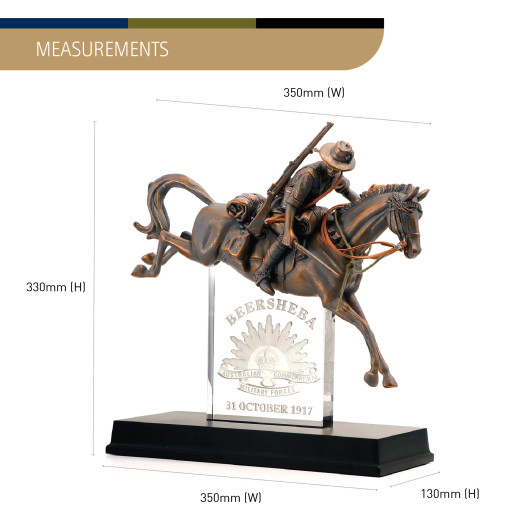 Beersheba Turn the Tide Light Horse Limited Edition Figurine with LED 3D Crystal