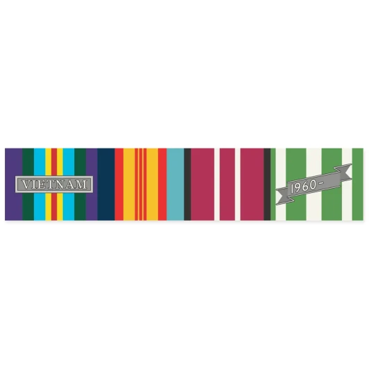 Vietnam Campaign Ribbons Bumper Sticker with Clasp