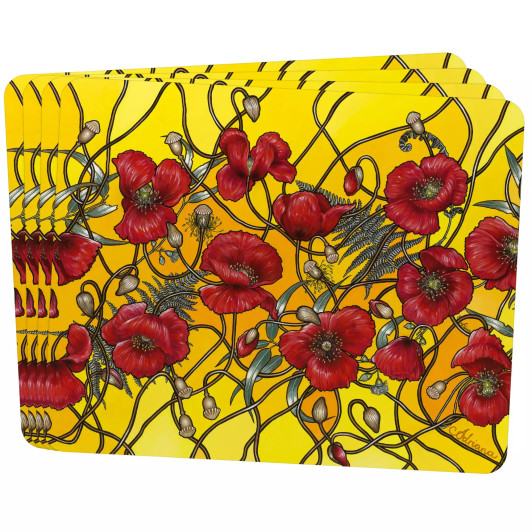 Poppy Mpressions Brothers In Arms Set of 4 Placemats