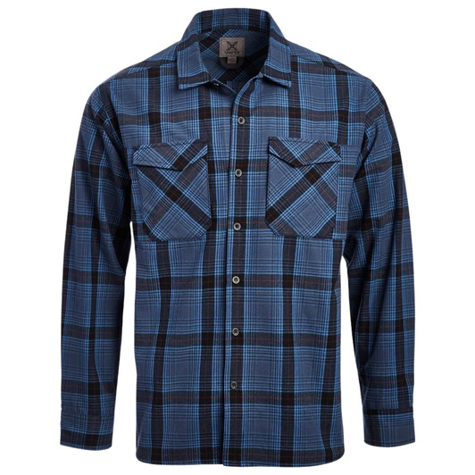 Vertx-Canyon River Flannel Long Sleeve Shirt-Blue Ridge Plaid