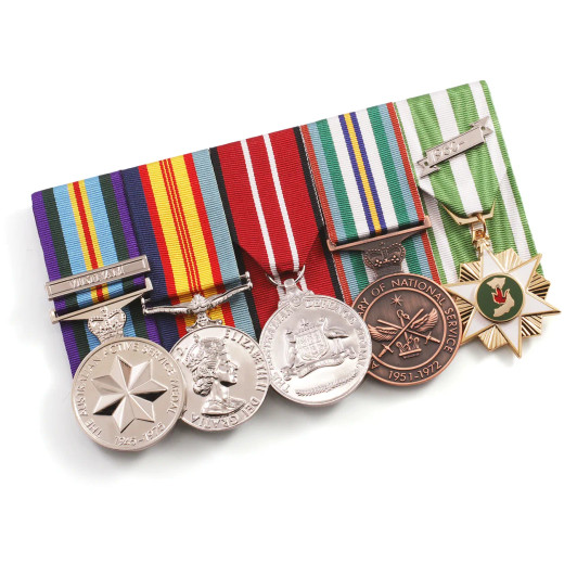 Full Size Court Mounted Vietnam Group 5 ANSM & Vietnam Jarrah Medal Case