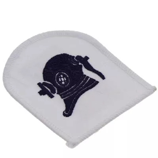 Diver Helmet Badge White