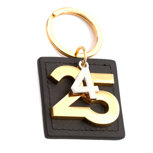 25 4 Metal & Leather Key Ring