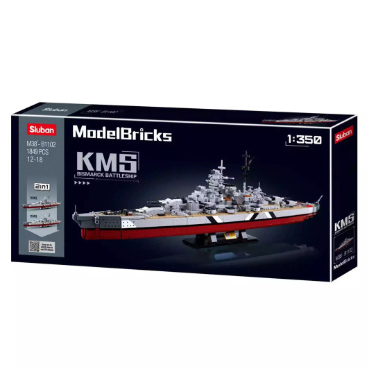Mb Bismarck Battleship 2 In 1 1849 Pcs