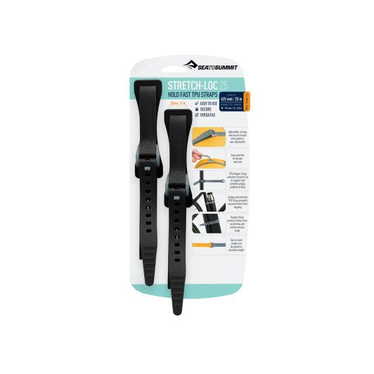 Stretch-Loc TPU Strap 25 20mm x 625mm 2 Pack Black