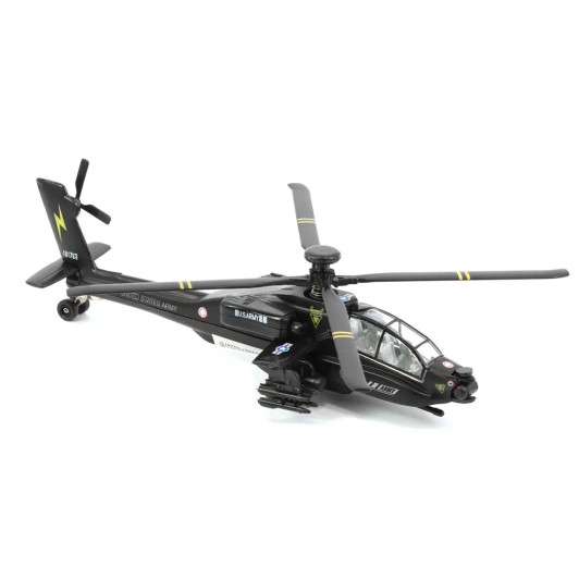 AH-64A Apache Attack Helicopter Die Cast - Black