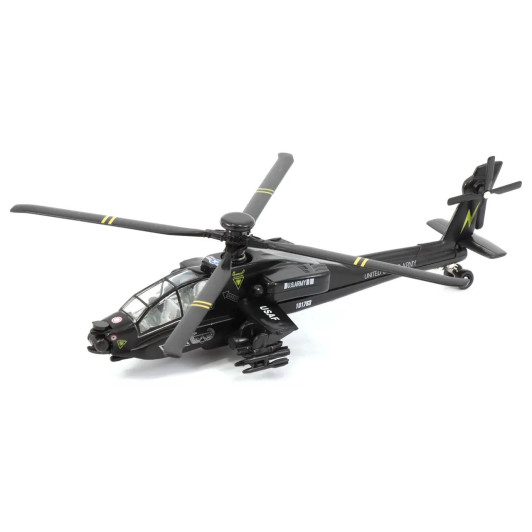 AH-64A Apache Attack Helicopter Die Cast - Black AH-64A Apache Attack Helicopter Die Cast - Black
