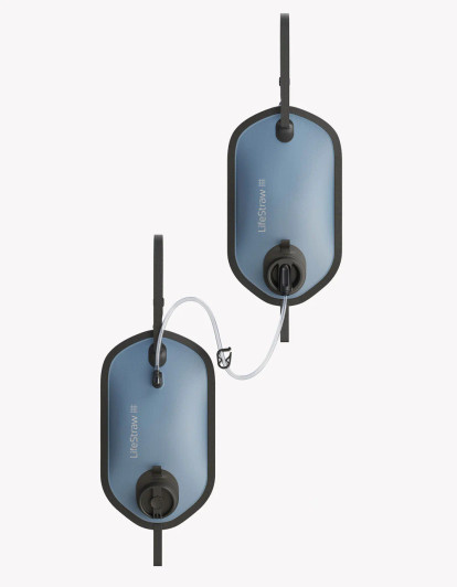 LifeStraw Peak Series Large Capacity Gravity Water Filter System with Safe Water Storage Bag 8L + 8L- Mountain Blue