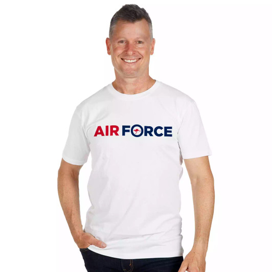 Air Force Mens White T-Shirt Short Sleeve - 100% Cotton Air Force Mens White T-Shirt Short Sleeve - 100% Cotton