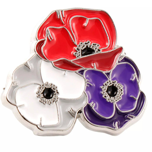 Tri-colour Poppy Lapel Pin