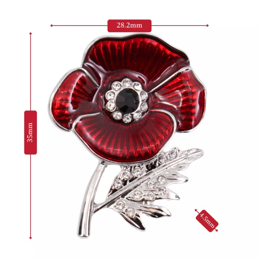 Jewelled Poppy Limited-Edition Lapel Pin