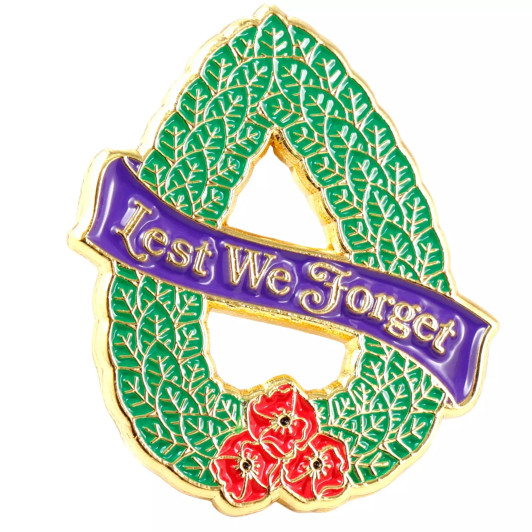Lest We Forget Laurel Wreath Lapel Pin