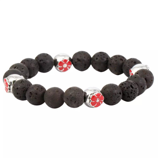 Lava Stone Scented, Poppy Bracelet
