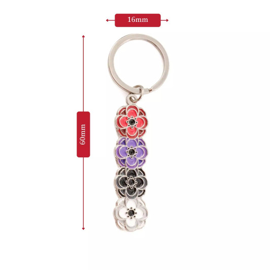 Four-Poppy Keyring