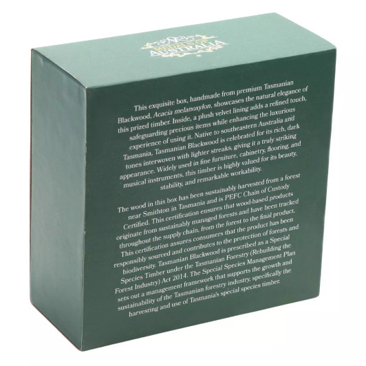 Tasmanian Blackwood Keepsake Box With Army Rising Sun